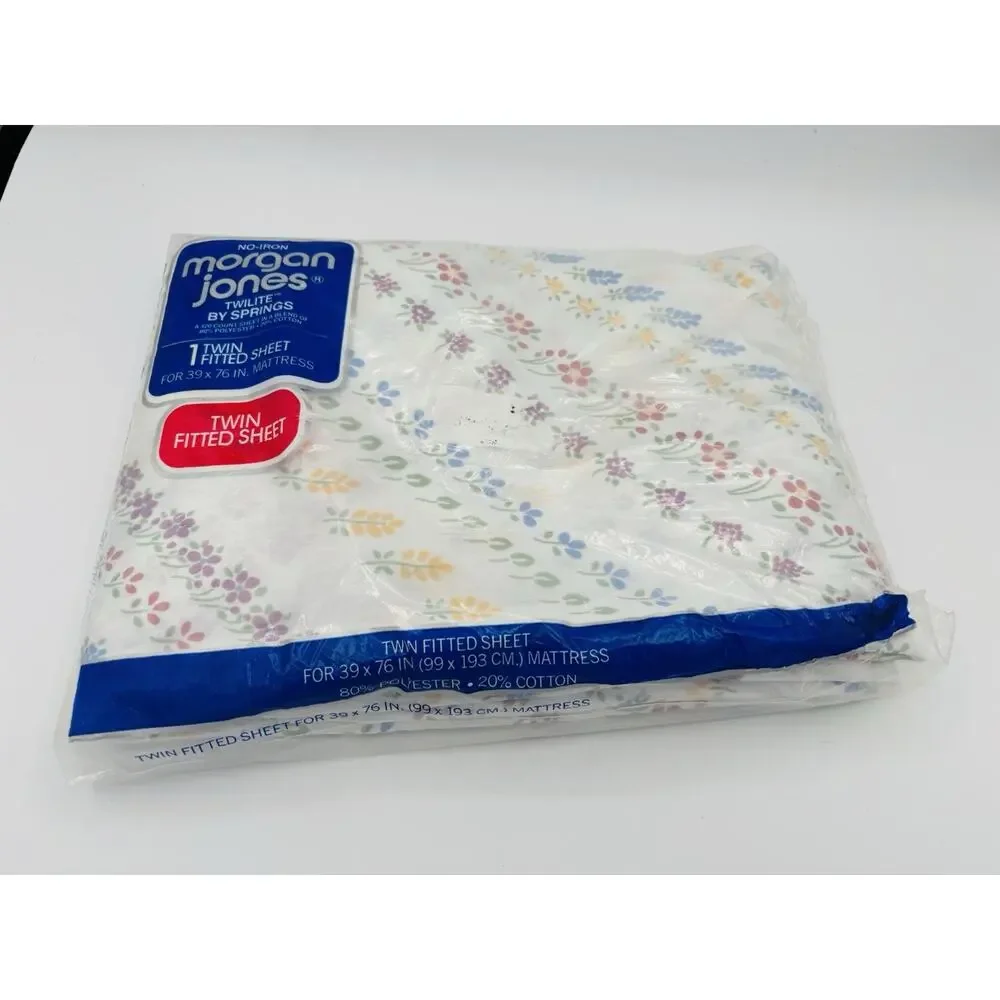 Morgan Jones‎ Twilite By Springs Vintage Twin Fitted Sheet No-Iron